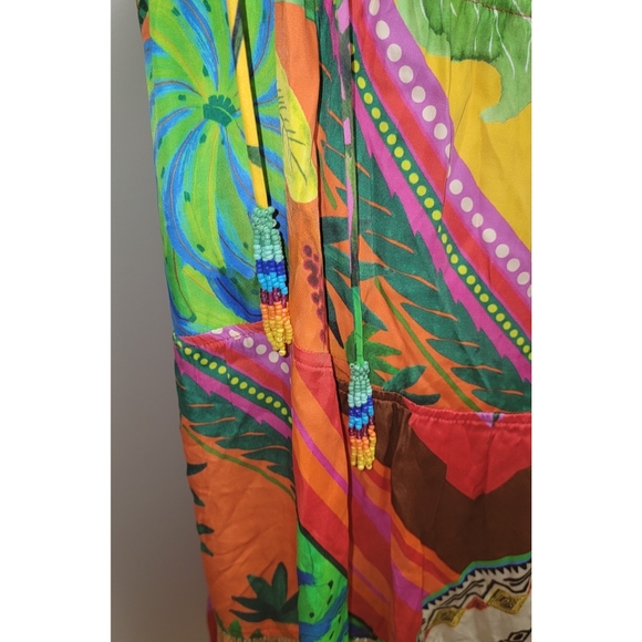 ANTHROPOLOGIE  Farm Rio ×Palila Fringed Midi Dress - Picture 5 of 8